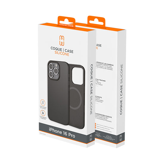 Coque silicone MagSafe iPhone 16 Pro Noir