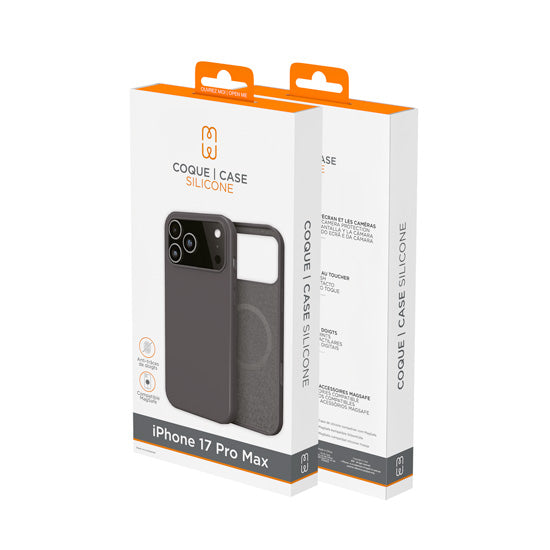 Coque silicone MagSafe iPhone 17 Pro Max Noir