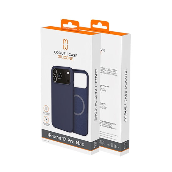 Coque silicone MagSafe iPhone 17 Pro Max Bleu