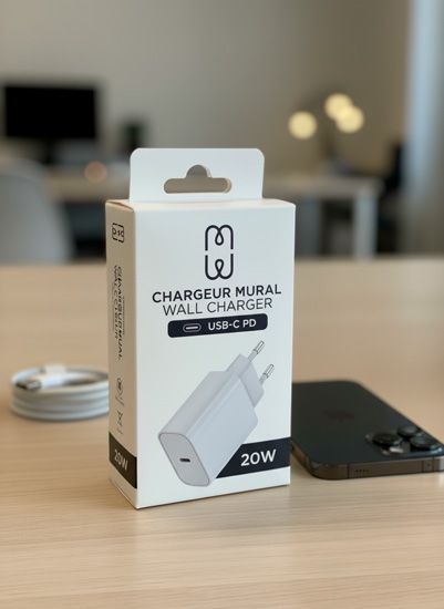 Chargeur USB-C PD 20W Blanc