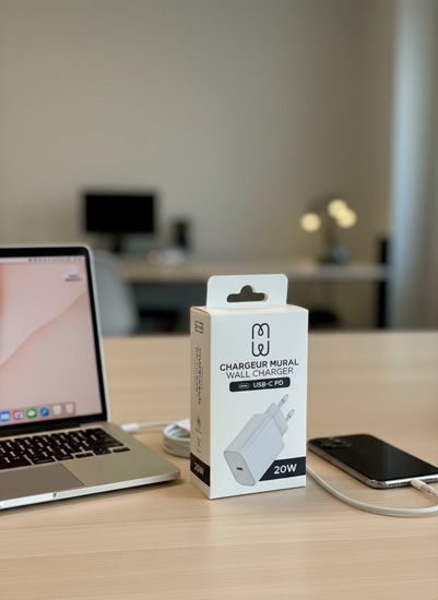 Chargeur USB-C PD 20W Blanc