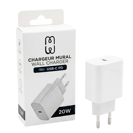 Chargeur USB-C PD 20W Blanc
