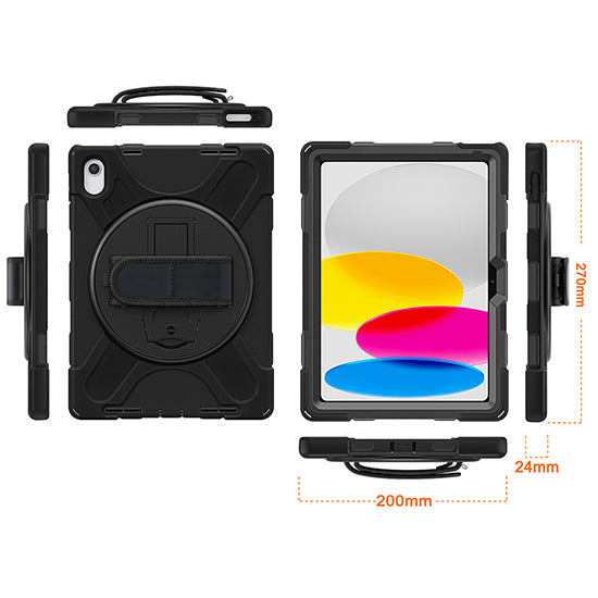 Coque Securit Rotative iPad 11 (2025 - 11th gen) & 10.9 (2022 - 10th gen) Noir Polybag