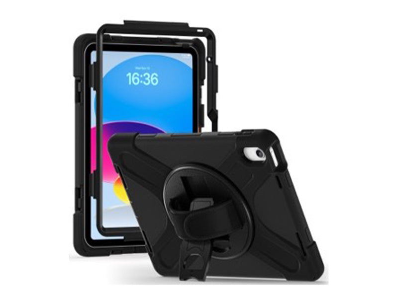 Coque Securit rotative iPad 11 & 10.9" (2025/22 - 11/10th gen) - Noir