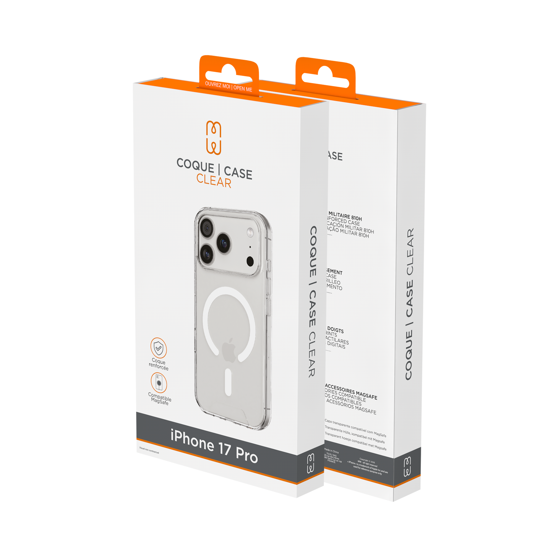 Coque Clear MagSafe iPhone 17 Pro - Transparente
