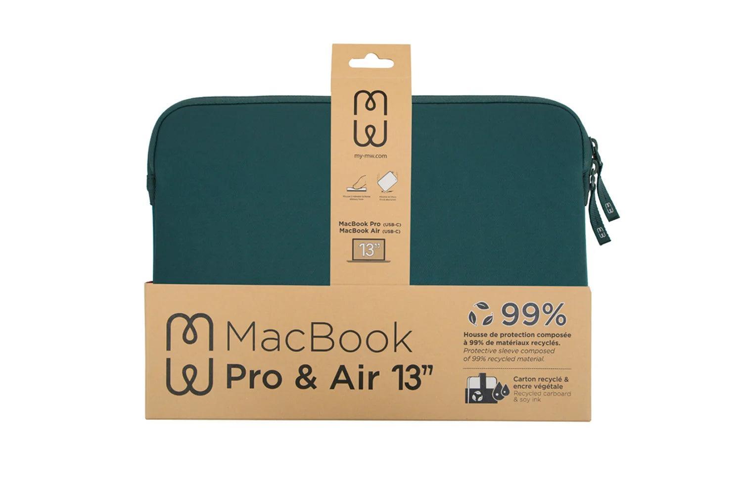 Housse MacBook Recyclée Vert - Packaging