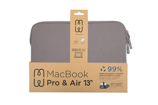 Housse MacBook Pro/Air 13 Basics ²Life Gris/Blanc