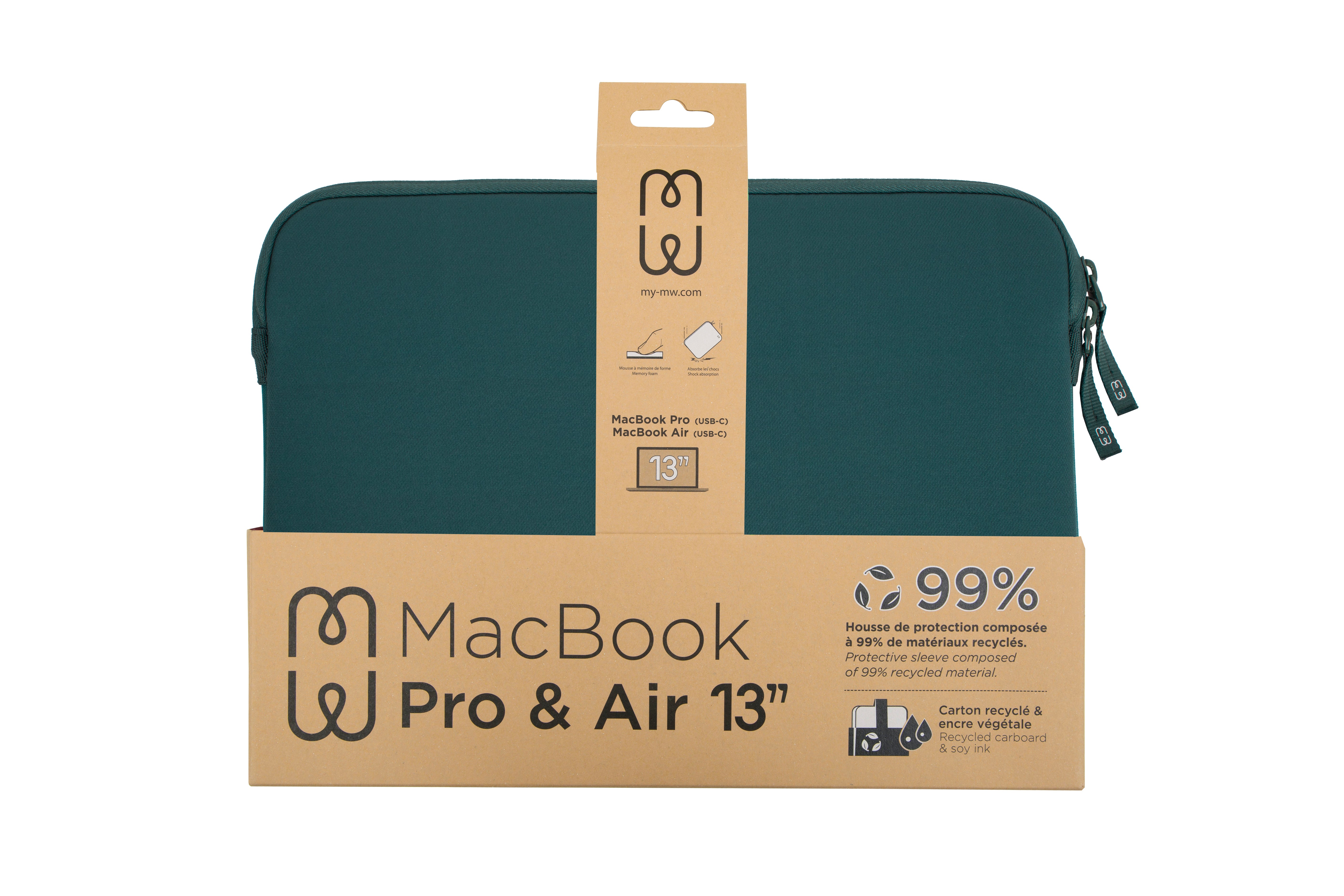 Housse MacBook Air 15 Basics ²Life Vert/Blanc
