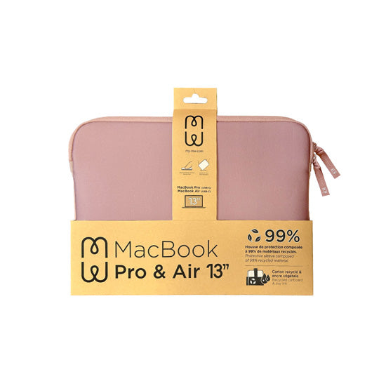 Housse MacBook Pro/Air 13 Basics ²Life Rose/Blanc